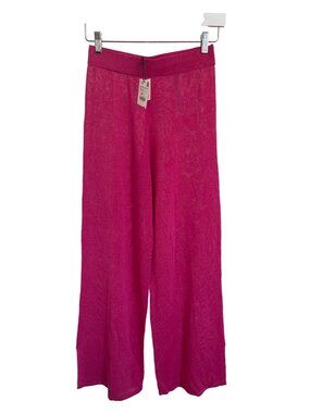 Zara Fuchsia Elastic Waist Linen Pants